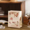 Bolsa de regalo de papel mariposa rosa vintage cartón grueso envoltorio para obsequios diarios - M / Beige