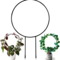 Garten Pflanzen Kletterhilfe runde Metall Stuetze Stange fuer Kletterpflanzen und Blumen. - Schwarz Rund Geschlossener Stil / 23cmx34cm Packung