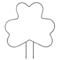 Schwarzes Klee Metall Pflanzengitter, geometrischer Stützstab für Kletterpflanzen. - Blume