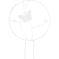 Weißes Metall Pflanzengitter runder Garten Stützstab Klettergerüst für Topfpflanzen - Schmetterlings-Design / 30*40.5cm / Weiß