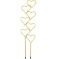 Goldnes Metall Herz Pflanzen Gitter Detail Ansicht fuer kletternde Topfpflanzen und Garten Stuetze. - Gold Herz Stil / 12x45cm