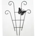 Schwarze Metall Pflanzhilfe Detailansicht, dekorativer Schmetterling Rankhilfe für Töpfe. - Fächerförmiges Schmetterling-Modell - 40*30 cm
