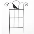 Schwarzes Metall-Pflanzengitter mit dekorativem Vogel, stabile Rankhilfe für Kletterpflanzen - Wolkenförmiges Vogel-Modell - 40*30 cm