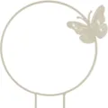 Metall Pflanzendrahtgitter mit süßem Schmetterling Design für Klettertopfpflanzen im Garten. - Runder Stil / 27*34cm / Weiß