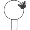 Metall Pflanzenkletterhilfe Rankhilfe runder Garten Stützpfahl mit Schmetterling. - Runder Stil / 27*34cm / Schwarz