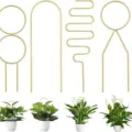 Gouden metalen planten klimrek ondersteuning, 4 geometrische vormen voor potplanten - 4-delige set / Goud
