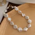 Baroque pearl necklace French retro style irregular pearl clavicle chain gold jewelry - 8# White Irregular Pearl Necklaces