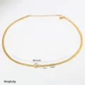 Gouden slangenketting ketting met zirkonia hangertje, minimalistische damessieraden stijl. - Waterdruppel Hanger Stijl (B161)