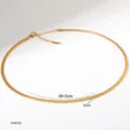 Gouden roestvrijstalen slangketting ketting 40+5cm 3mm minimalistische sieraden - Eenvoudige Slangenketting / Gouden Stijl (B165)
