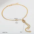 Elegante gouden roestvrijstalen slangenketting met prachtige druppel kristallen hangers. - Kwastje Waterdruppel Stijl (B163)
