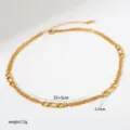 Collier géométrique multicouche en acier inoxydable doré pour femme bijou de mode - Style Géométrique Multi-couches (B110)