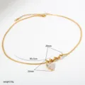 Gouden roestvrijstalen ketting met druppel zirkonia en elegant spiraalvormig design. - Spiraal Twist Stijl (B164)