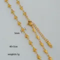 Vista detallada del collar de cadena de estrella dorada, 40+5cm ajustable, elegante. - Cadena de Estrellas (B7)