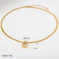Elegante gouden roestvrijstalen slangenketting halsketting met sprankelende druppelhanger - Slangenketting Hanger Stijl (G45)