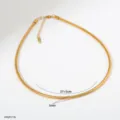 Collier chaîne serpent dorée avec extension, bijoux minimaliste en acier inoxydable pour femmes - Collier Chaîne Serpent Plate (B167)