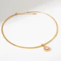 Gouden roestvrijstalen slangenketting ketting met sprankelende druppelhangers voor dames - Gouden Stijl (G56)