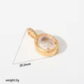 Goldener ovaler Zirkonia Anhänger Schmuck Detailaufnahme mit Maßen 20,3 mm und Gewicht 3g. - Anhänger Ohne Kette (G53)
