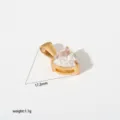 Edelstahl Herz Zirkon Anhänger vergoldete Halskette Mode Schmuck Detailansicht 17.2mm - Anhänger Ohne Kette (G54)