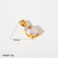 Erhöhen Sie Ihren Stil mit diesem filigranen edelstahl anhänger mit weißem zirkonia. - Anhänger Ohne Kette (G55)