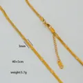 Collar de cadena plana dorada con cierre de mosquetón y extensión estilo elegante chic. - Cadena de Textura Plana (B16)