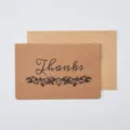 Vintage Kraftpapier Dankeschön Grußkarte mit passendem Umschlag und filigranem Blumendesign. - Thanks Stil (Mit Umschlag)