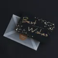 Schwarze Goldfolien Grußkarte Set mit Umschlag, leere Dankeschön Nachricht Karte. - Best Wishes-Stil / 50 Blatt