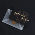 Schwarze Grußkarte mit Heißfolienprägung, elegantes Design für Geschenke und Feste. - Sternenhimmel