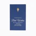 Vintage dunkelblaue Goldfolien Grußkarte mit Heißluftballon für Geburtstage und Feste. - Heißluftballon Stil (Mit Umschlag)