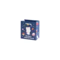 Schöne Weihnachtstüte aus Papier mit Bärchen-Design, ideal für Geschenke und Feiertage. - Blau-Klein