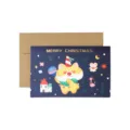 Süße Weihnachtskarte mit Goldfolien-Design und Kraftpapier-Umschlag für festliche Grüße. - Cartoon 3 - Gelber Hase