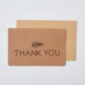 Vintage Kraftpapier Dankeschön Grußkarte mit Umschlag für geschäftliche Anlässe und Feste. - THANK YOU Zweig Stil (Mit Umschlag)