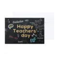 Lehrertag Grußkarte mit weißem Umschlag, schwarzes Kreidekunst Design Schreibwaren Geschenk. - Alles Gute zum Lehrertag