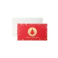 Weihnachtskarte mit Umschlag, rote Goldfolie festliche Grußkarte für Feiertage. - Weihnachtsbaum / Rot
