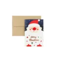 Weihnachtsgrußkarte mit süßem Weihnachtsmann-Design, Goldfolientext und weicher Pompon-Nase. - Geschenk Weihnachtsmann