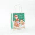 Süße Weihnachts-Geschenktüte aus Papier mit Cartoon-Mädchen, ideal für Feste und Einkäufe. - Weihnachtskollektion für kleine Mädchen - Weihnachtselemente