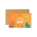 Kreative niedliche Cartoon Weihnachtsgrußkarte mit Kraftpapierumschlag für Kinder Wünsche - Cartoon 4 - Bär
