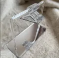 Transparenter Acryl Schmuckständer mit Mini-Bügeln und Spiegelboden zur feinen Aufbewahrung - Ohrring-Display-Ständer (14.Regulär Silber) / Silber