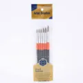 Artist paint brush set 6 pieces black handle watercolor acrylic painting tools detail - Set of 6 / Black
