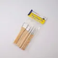 Kit de pinceaux pour enfants avec 6 pinceaux en bois pour peinture aquarelle et acrylique. - Ensemble de 6 pièces / Couleur bois naturel