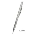 Ganzmetall Druckbleistift 0.5mm technischer Zeichenstift mit Waben Griff für Schule Büro - Gemustert / 0.5mm / Silber