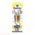 Set di pennelli in nylon DIY per bambini 4 pezzi con impugnature in spugna colorate. - Set da 4 Pezzi / Fusti per penne in plastica colorata