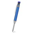 Blauwe diepgaande houtbewerking potlood, metalen timmerman markeerstift met 2,8 mm grafiet. - Blauwe metalen staaf