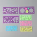 Creative spirograph drawing template ruler set with multiple geometric and animal shapes. - Purple