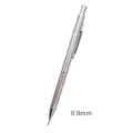 Edelstahl Druckbleistift 0.9mm Metall Zeichenstift mit Wabenstruktur fuer Studenten - Floral / 0.9mm / Silber