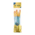 10pcs pearl blue nylon hair artist paintbrush set for oil watercolor acrylic painting art supplies - 10-Piece Paint Brush Kit / Holographic Blue
