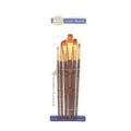 6-piece artist paint brush set with wooden handles and nylon hair for watercolor and acrylic art. - 6-Piece Coffee Handle Brush Set / Coffee