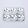 6-Hole Aluminum Palette Makeup Nail Art Pigment Tray Watercolor Mixing Box Art Craft Tool - 8.2 x 13cm (W x L) / Silver