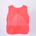 Kids waterproof sleeveless art apron bib with pockets in bright red and pink trim for painting. - For Kids Aged 4-6 / Sleeveless Aprons in Red