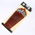 13-piece nylon hair paintbrush set for watercolor, acrylic, and oil painting art supplies. - 13 Pieces / Coffee