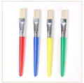 Children flat paint brushes set with colorful plastic handles for watercolor and painting art. - 4 Pcs Flat Head / 4Pcs Set / Multicolor